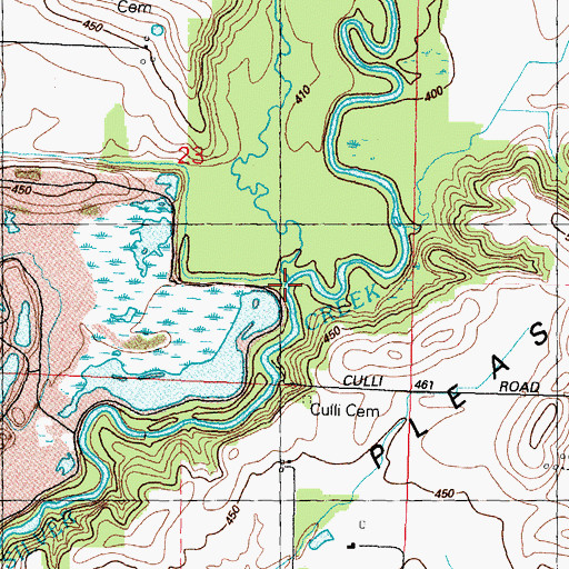 Topographic Map of Heberers Branch, IL