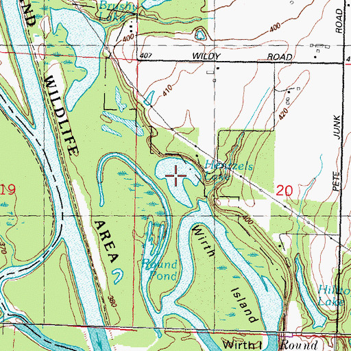 Topographic Map of Hentzels Lake, IL