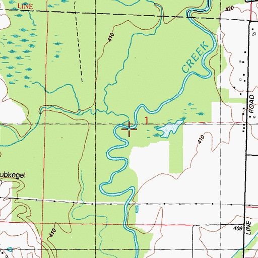 Topographic Map of Loop Creek, IL