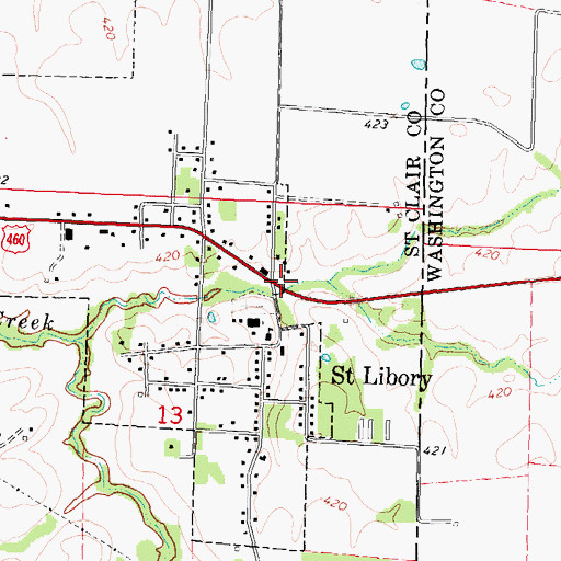 Topographic Map of Saint Libory, IL