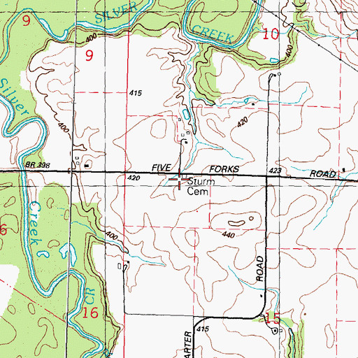 Topographic Map of Sturm Cemetery, IL