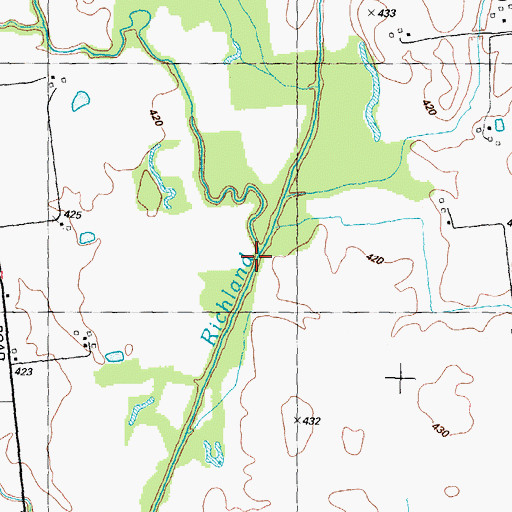 Topographic Map of West Fork Richland Creek, IL
