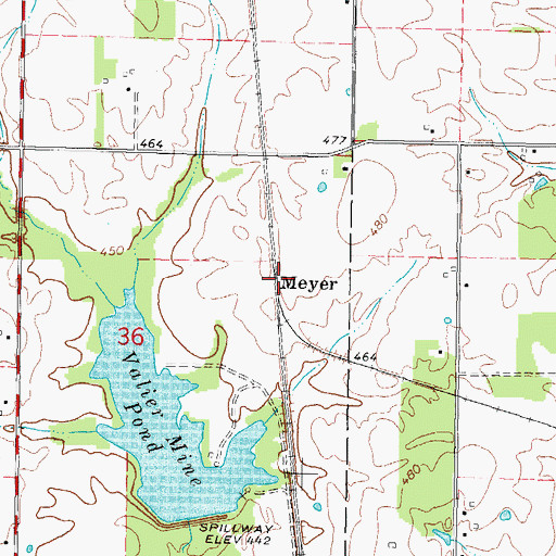 Topographic Map of Meyer, IL