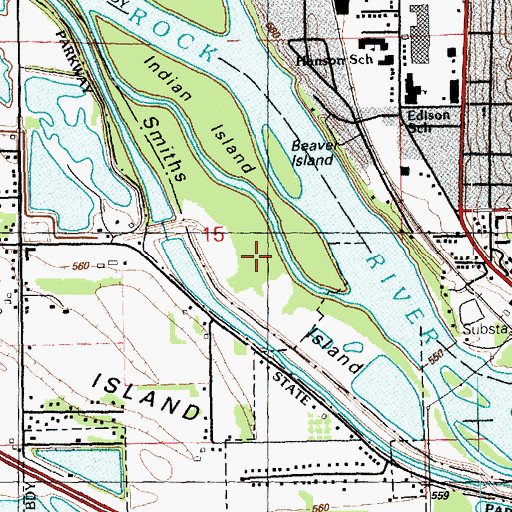 Topographic Map of Smiths Park, IL