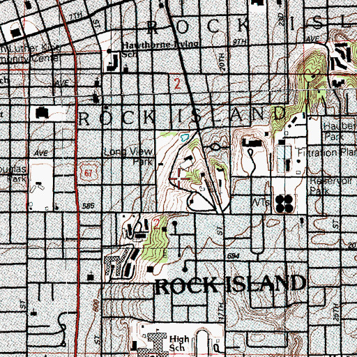 Topographic Map of Longview Park, IL
