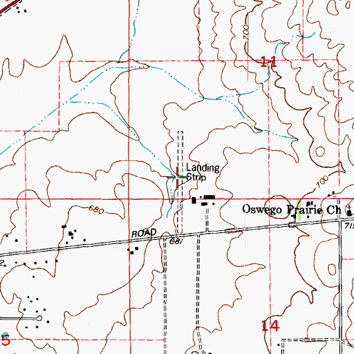 Topographic Map of Flying M Farm Airport (historical), IL