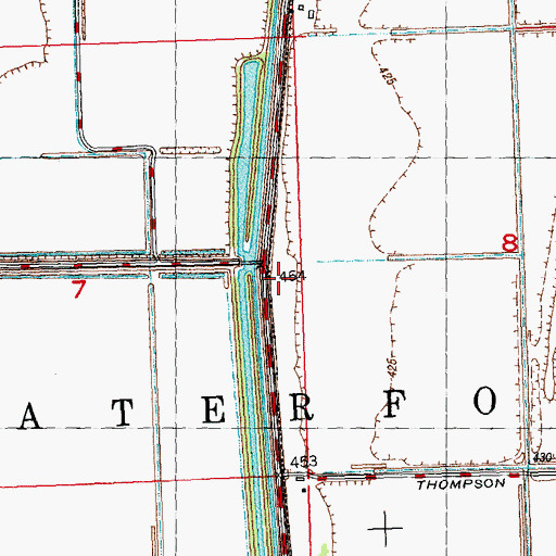Topographic Map of Norris Farms Airport (historical), IL