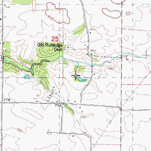 Topographic Map of Hamlow RLA Airport (historical), IL