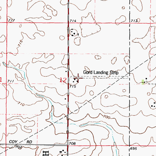 Topographic Map of Gord Airport, IL