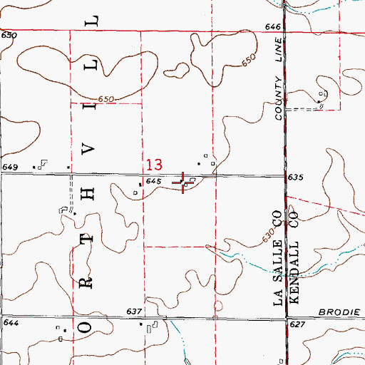 Topographic Map of Hemmingsen Airport, IL