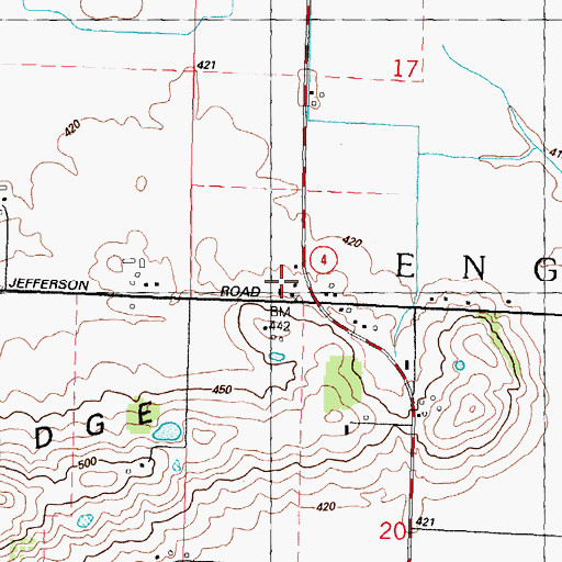 Topographic Map of Woodland Grange, IL