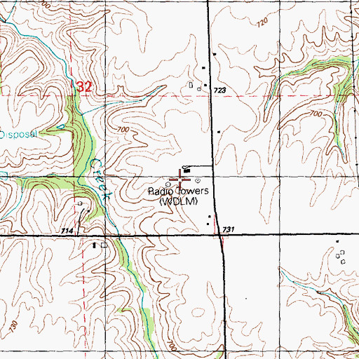 Topographic Map of WDLM-AM (East Moline), IL