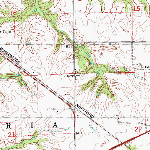 Topographic Map of Township of Astoria, IL