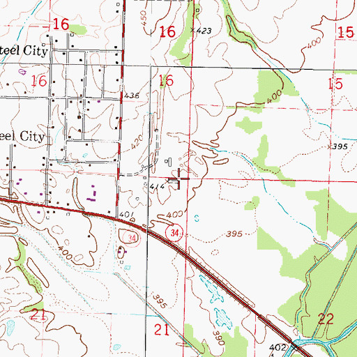 Topographic Map of Township of Benton, IL