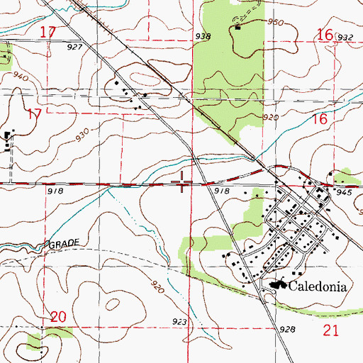 Topographic Map of Township of Caledonia, IL