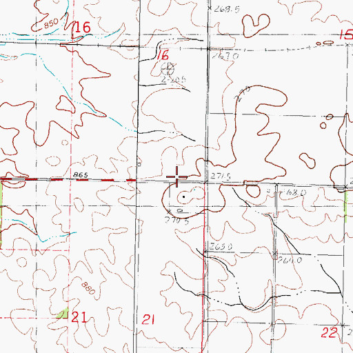 Topographic Map of Township of Dawson, IL