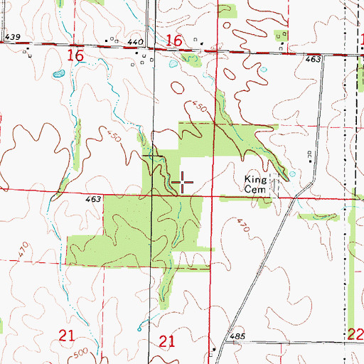Topographic Map of Township of Ewing, IL