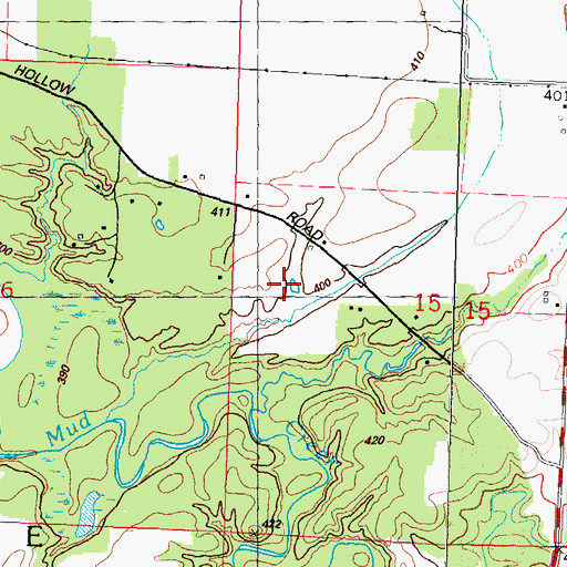 Topographic Map of Township of Fayetteville, IL