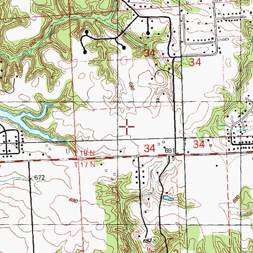 Topographic Map of Township of Hanna, IL
