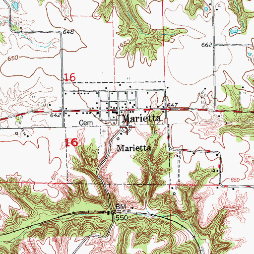 Topographic Map of Township of Harris, IL