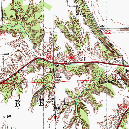 Topographic Map of Township of Isabel, IL