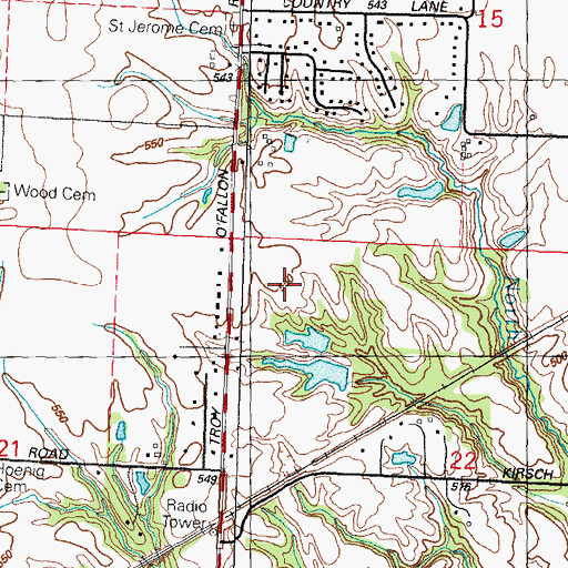 Topographic Map of Township of Jarvis, IL