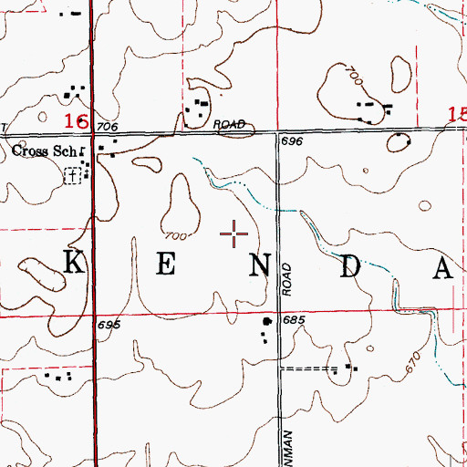 Topographic Map of Township of Kendall, IL