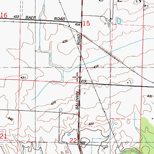 Topographic Map of Township of Lenzburg, IL