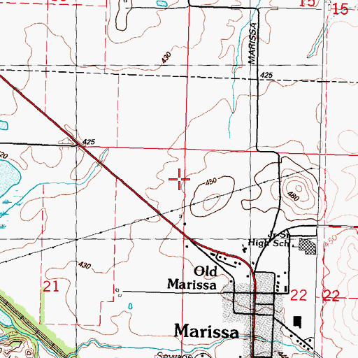 Topographic Map of Township of Marissa, IL