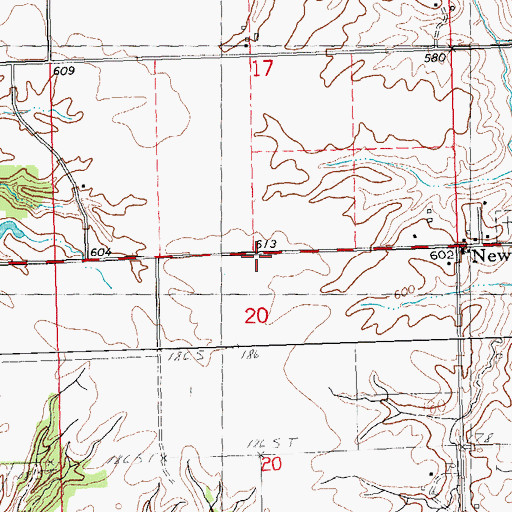Topographic Map of Township of Newmansville, IL
