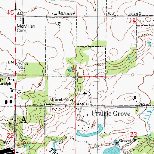 Topographic Map of Township of Nunda, IL