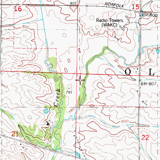 Topographic Map of Township of Old Town, IL