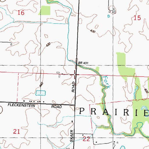 Topographic Map of Township of Prairie Du Long, IL