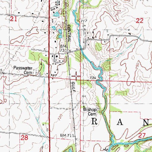 Topographic Map of Township of Randolph, IL