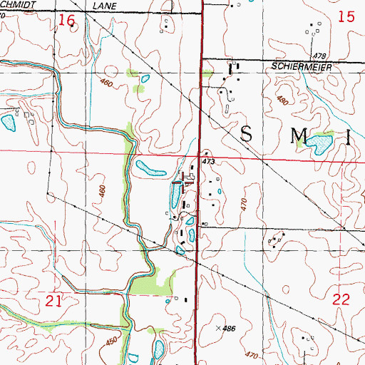 Topographic Map of Township of Smithton, IL