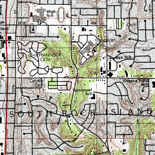 Topographic Map of Township of South Rock Island, IL