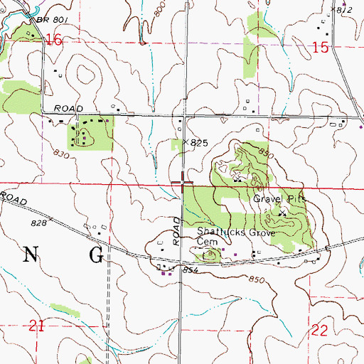 Topographic Map of Township of Spring, IL