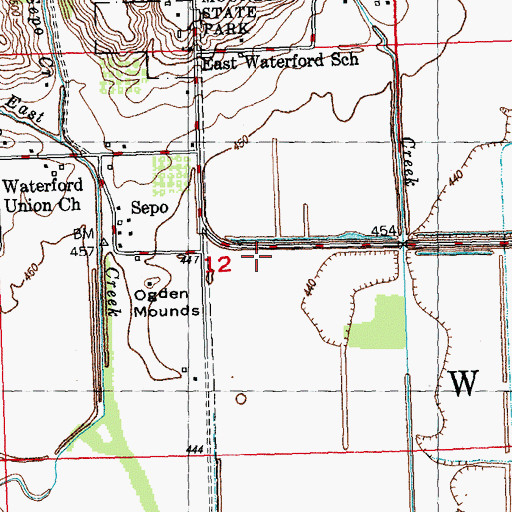 Topographic Map of Township of Waterford, IL