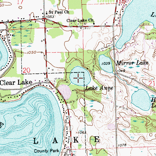 Topographic Map of Lake Anne, IN