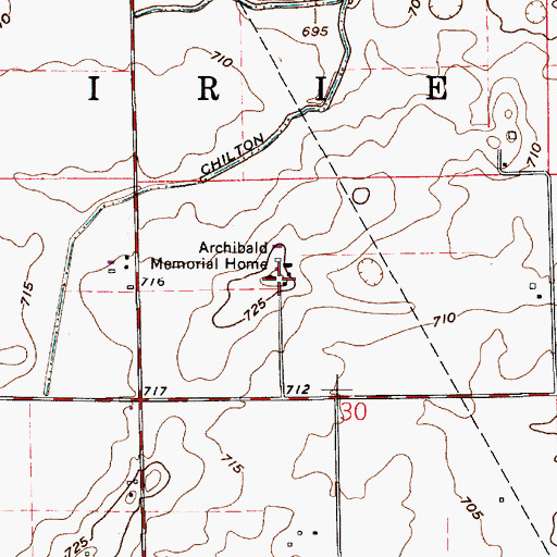 Topographic Map of Archibald Memorial Home, IN