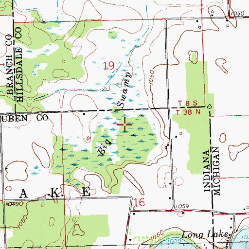 Topographic Map of Big Swamp, IN