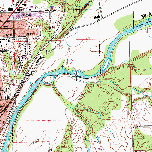 Topographic Map of Burr Creek, IN