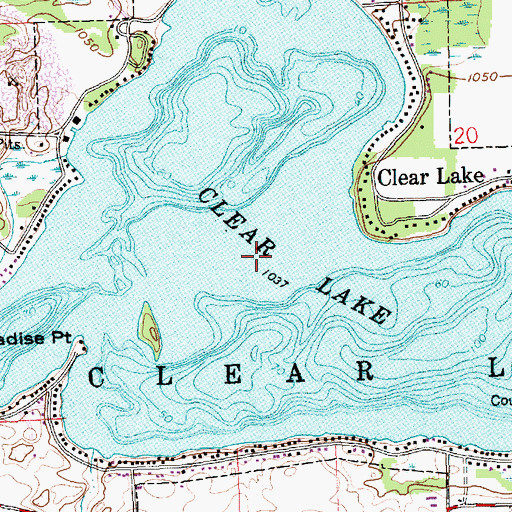 Topographic Map of Clear Lake, IN