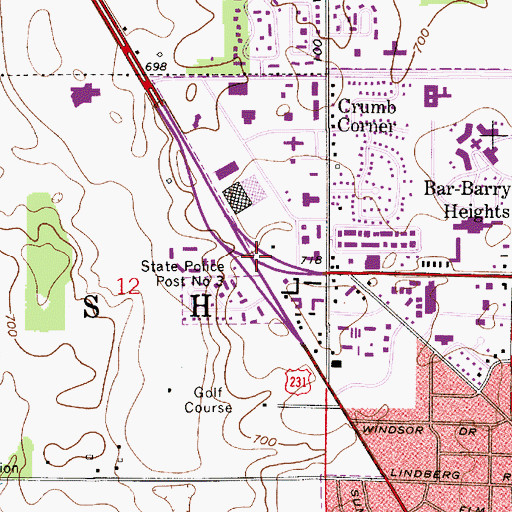 Topographic Map of Crumb Corner, IN
