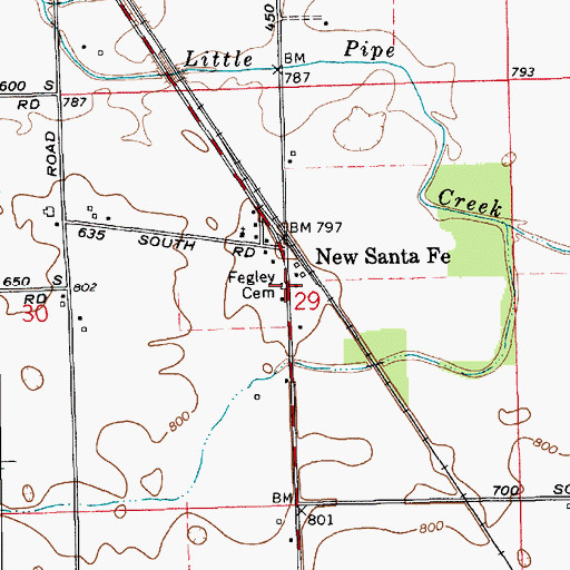 Topographic Map of Fegley Cemetery, IN