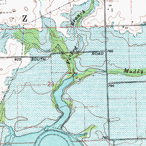 Topographic Map of Forked Branch, IN