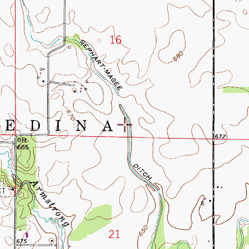 Topographic Map of Gephart-Mageet Ditch, IN