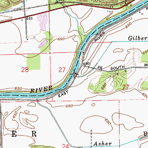 Topographic Map of Gilbert Branch, IN