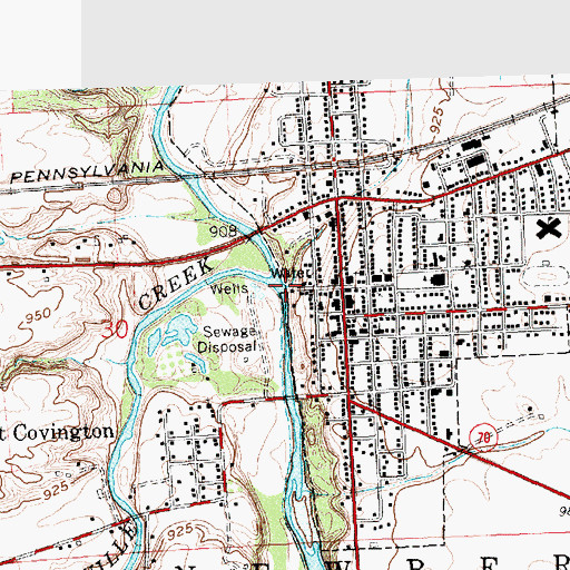 Topographic Map of Greenville Creek, OH
