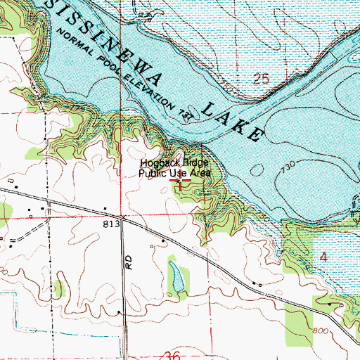 Topographic Map of Hogback Ridge State Recreation Area, IN